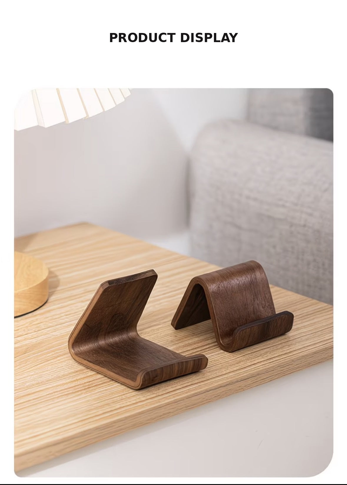 Minimalist desktop holder for keeping a phone upright and in view