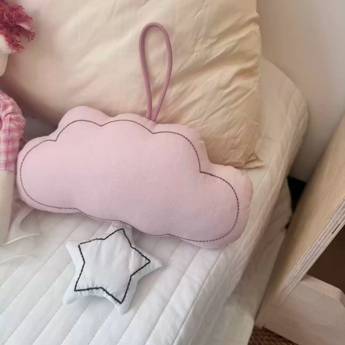 Close view of rose pink cloud hanging night light
